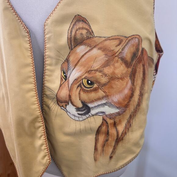Chaco Canyon Hohokam Tucson AZ Native American Mountain Lion Reversible Vest - Picture 5 of 11